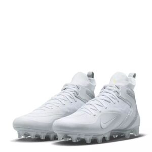 White Nike Alpha Hurache 8 Elite LAX Cleat
